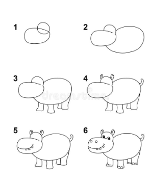 Dibujos de Hipopótamo animado