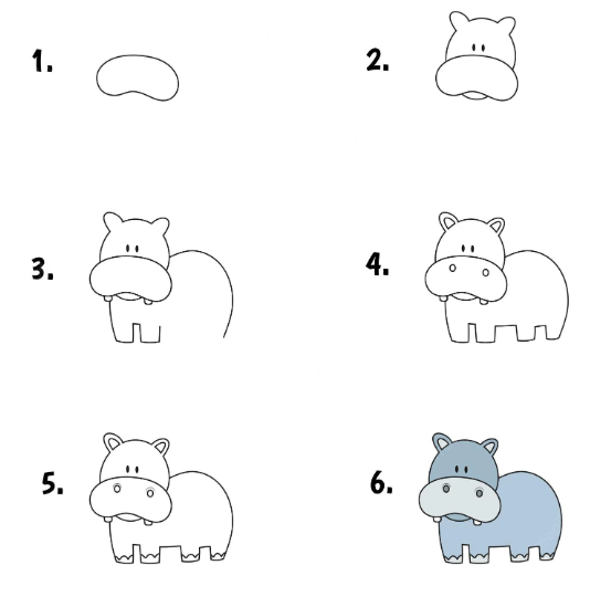 Dibujos de Hipopótamo bebé