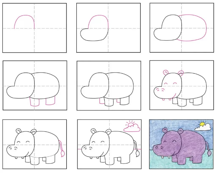 Dibujos de Hipopótamo lindo