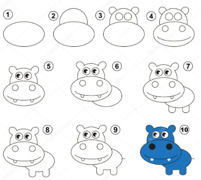 Dibujos de Hipopótamo tierno