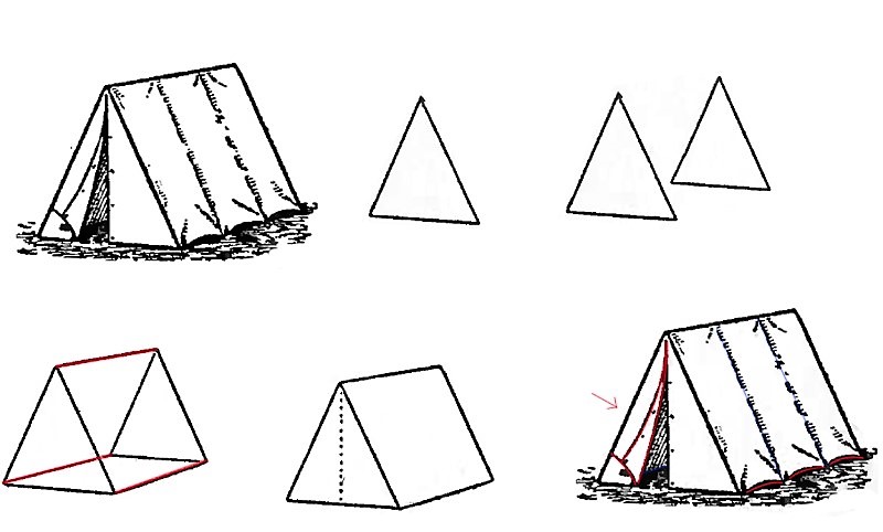 Dibujos de Tienda de campaña fácil