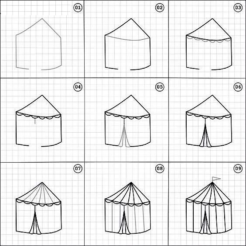 Dibujos de Tienda de campaña para acampar