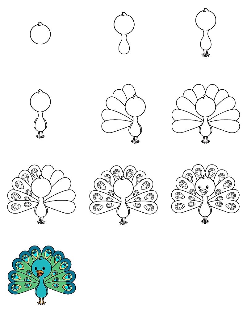 Dibujos de Pavos Reales