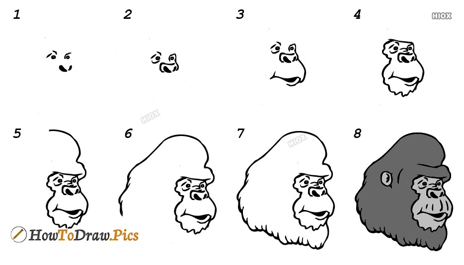 Dibujos de Cara de gorila