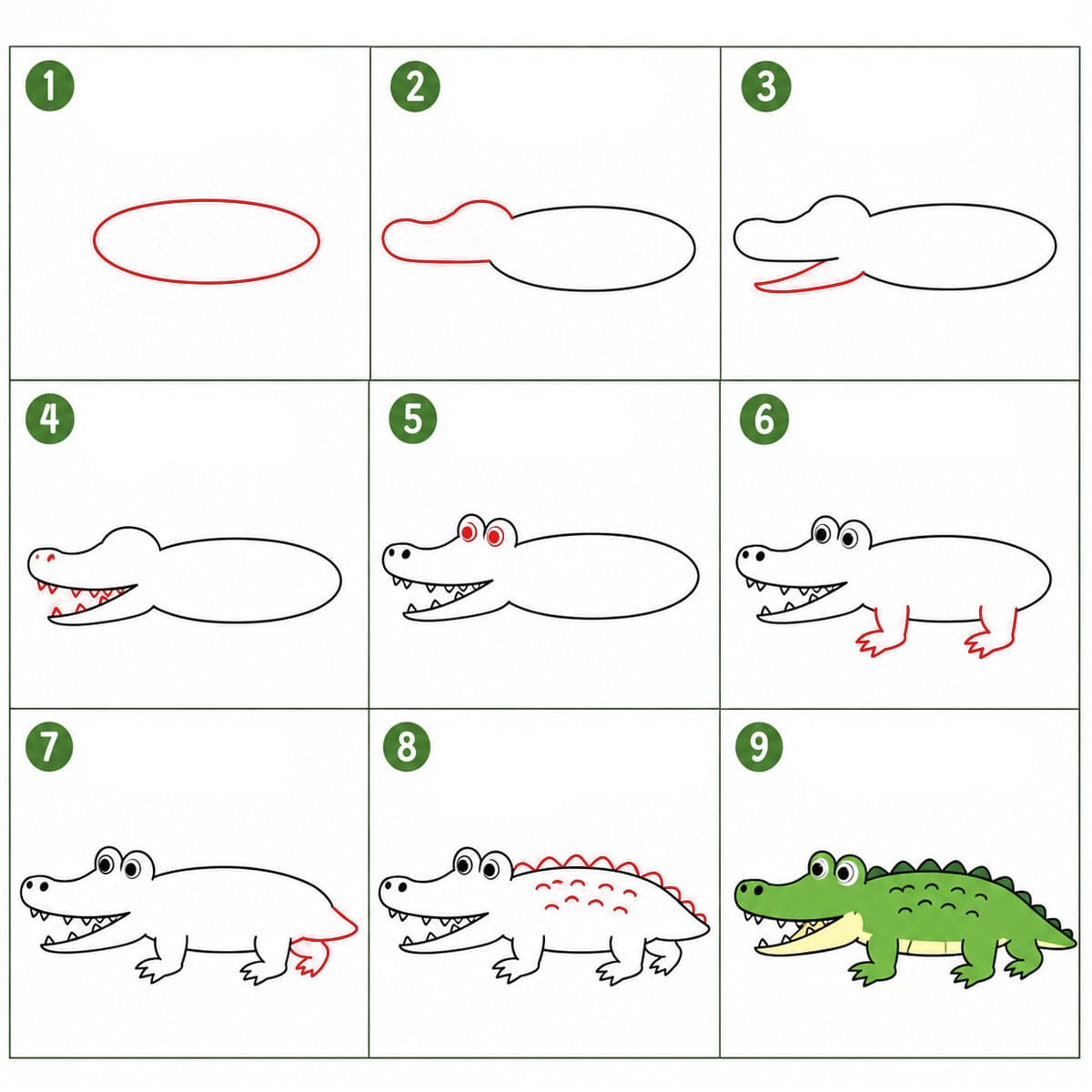Dibujos de Cocodrilo amigable