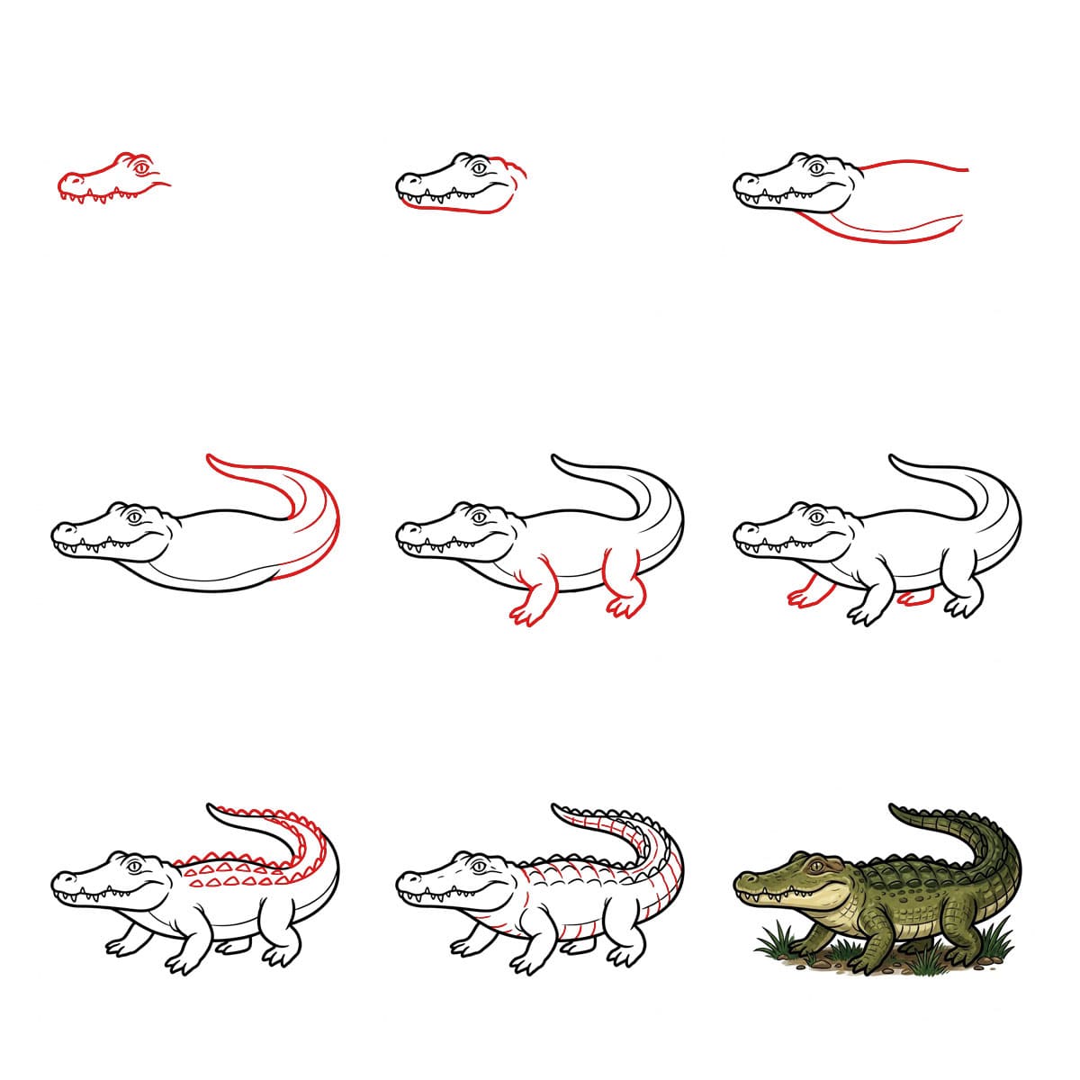 Dibujos de Cocodrilo caminando