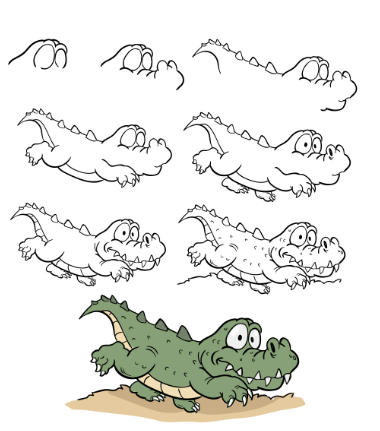 Dibujos de Cocodrilo de dibujos animados