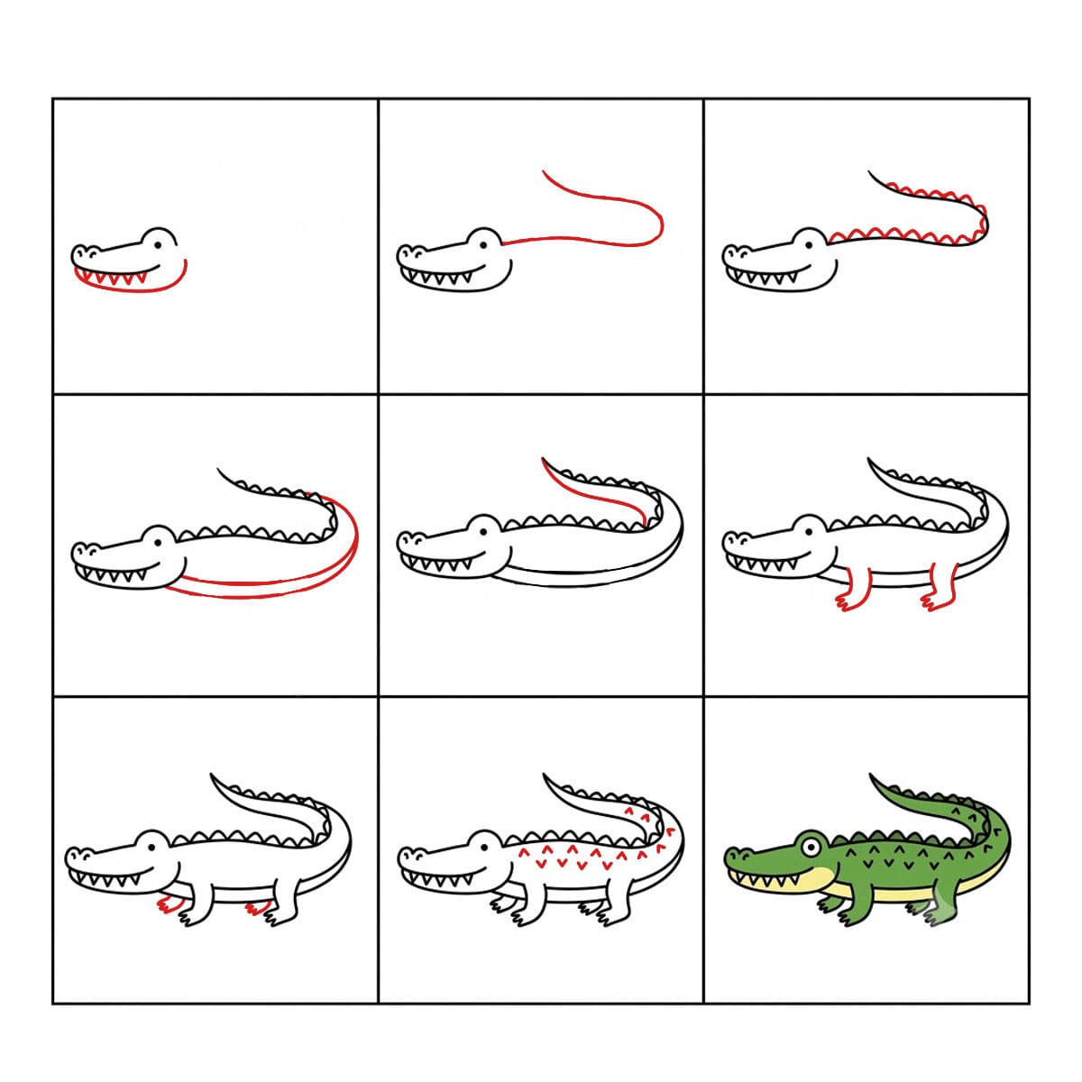Dibujos de Cocodrilo en el río