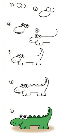 Dibujos de Cocodrilo kawaii