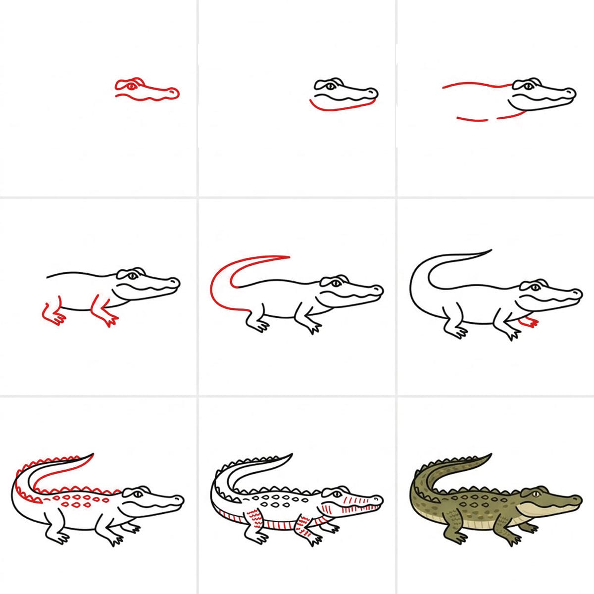 Dibujos de Cocodrilo nadando