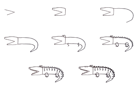 Dibujos de Cocodrilo sonriente
