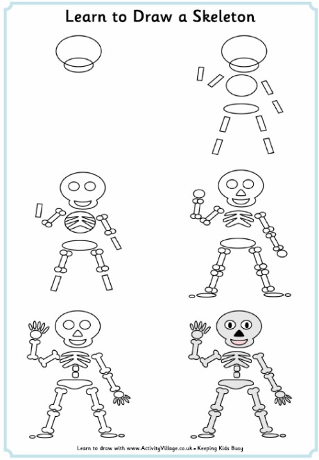 Dibujos de Esqueleto adorable