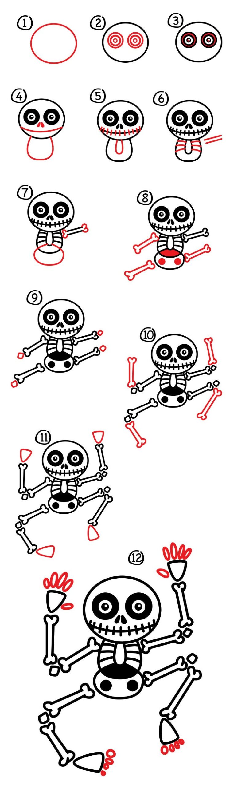 Dibujos de Esqueleto chibi