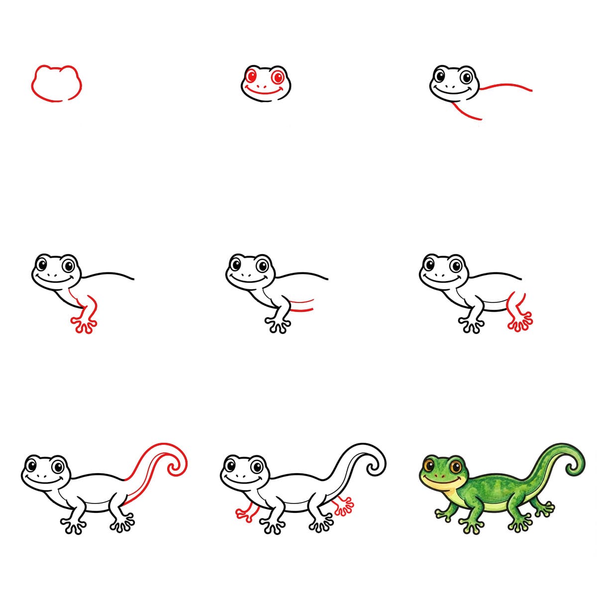 Dibujos de Geco caminando
