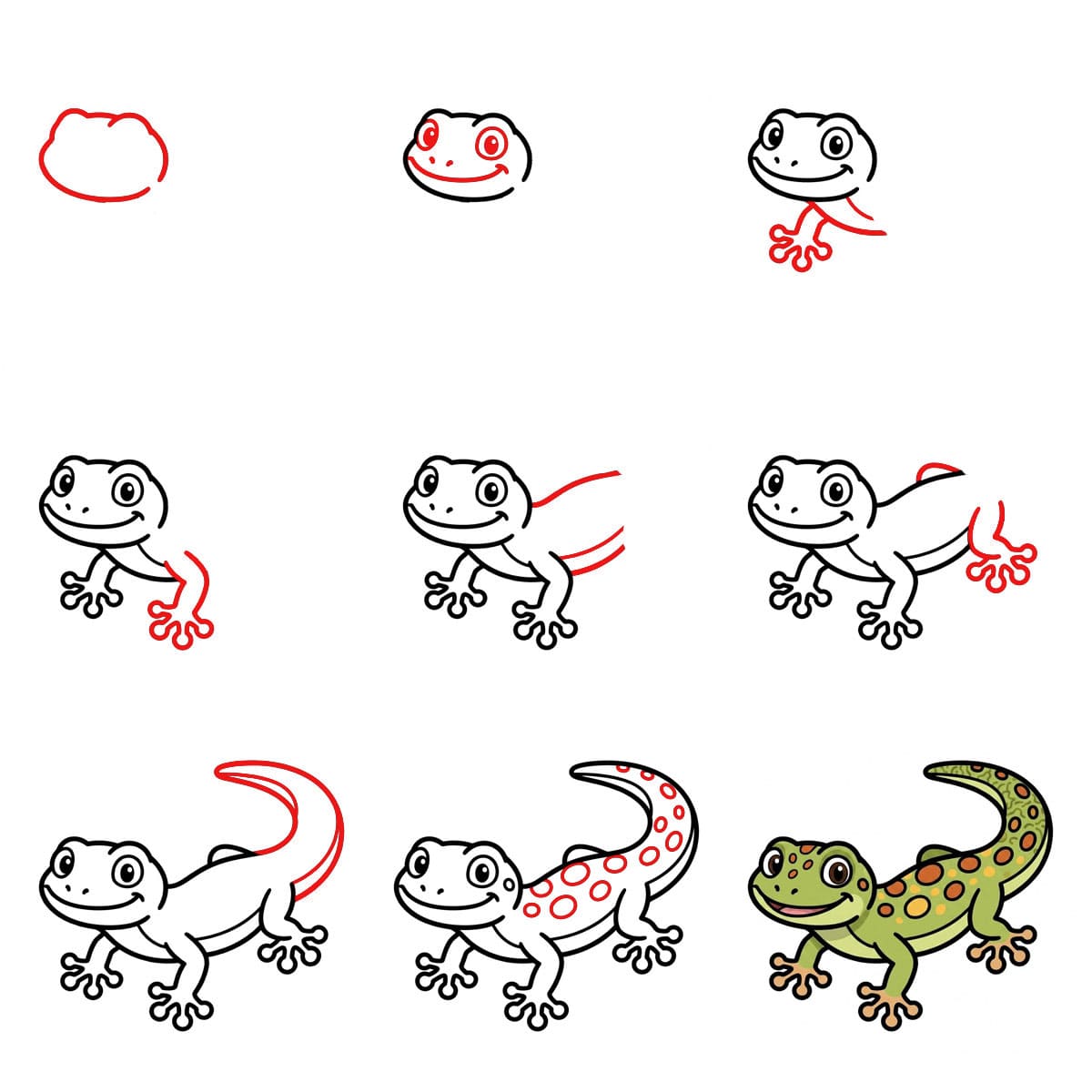 Dibujos de Geco curioso