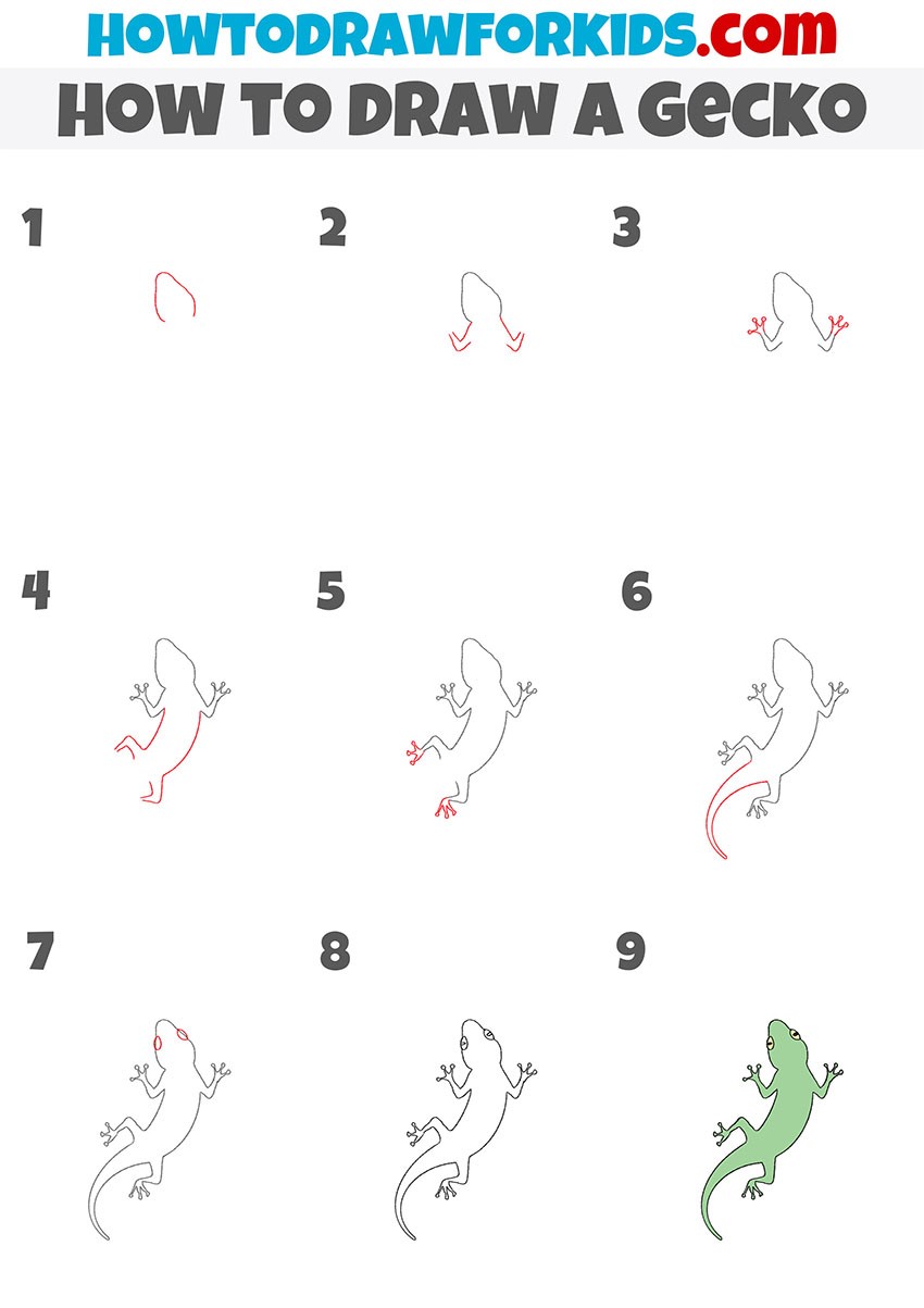 Dibujos de Geco sencillo