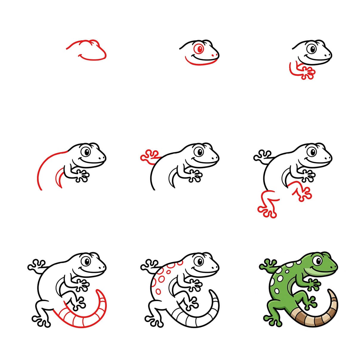 Dibujos de Geco trepando