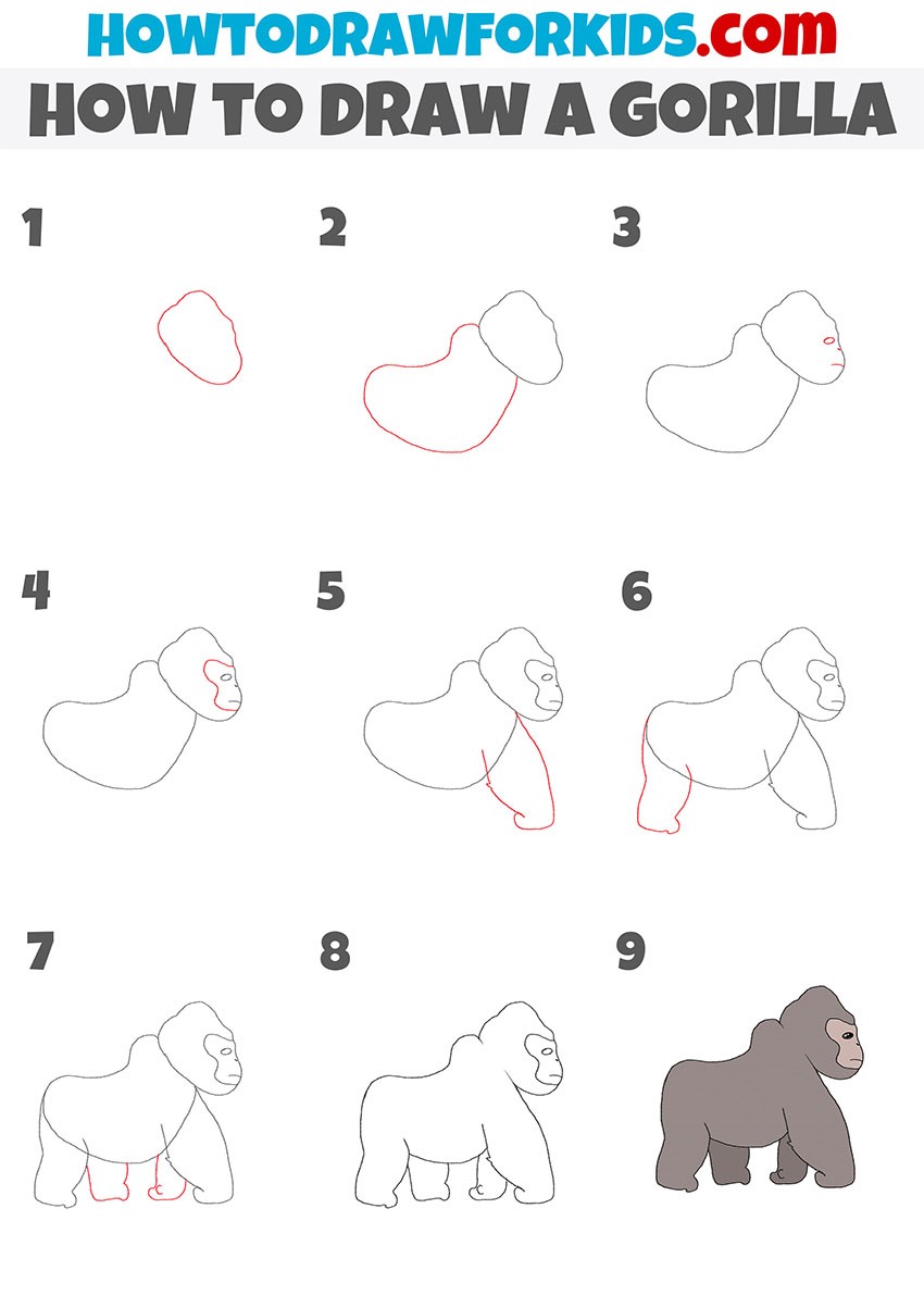 Dibujos de Gorila adorable