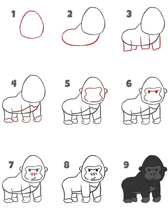 Dibujos de Gorila de montaña
