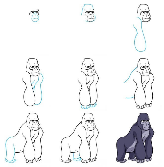 Dibujos de Gorila divertido