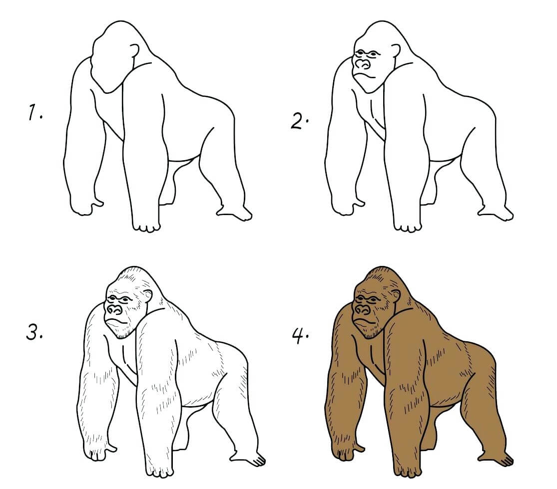 Dibujos de Gorila marrón
