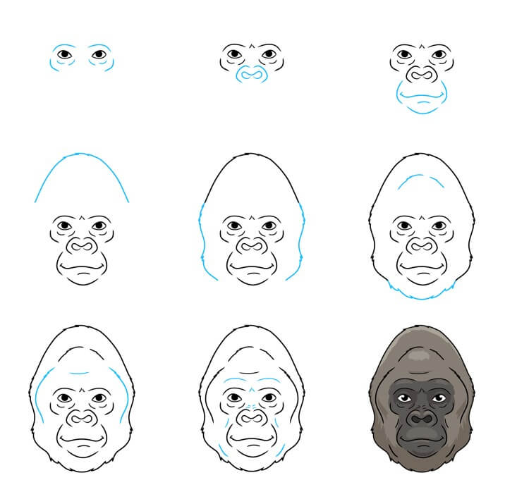 Dibujos de Gorila musculoso
