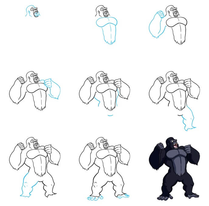 Dibujos de Gorila negro