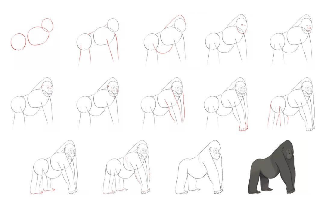 Dibujos de Gorila poderoso