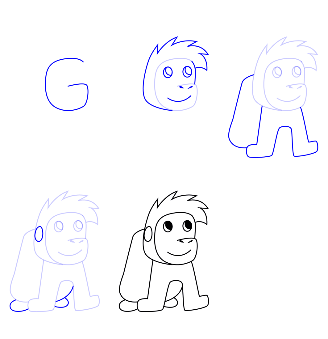 Dibujos de Gorila realista