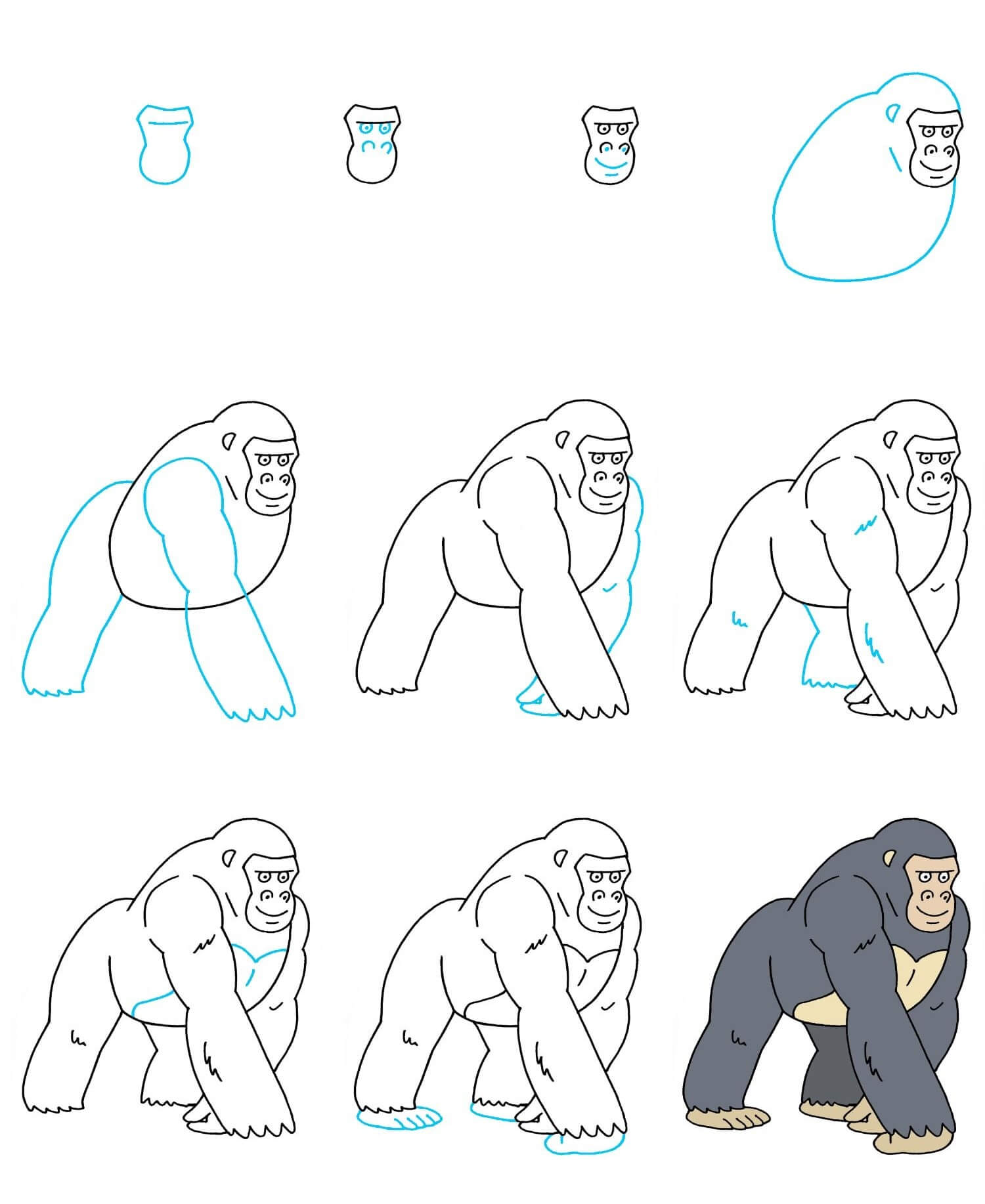 Dibujos de Gorila rugiendo