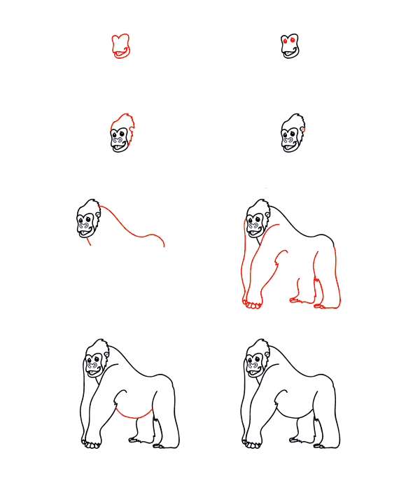Dibujos de Gorila salvaje