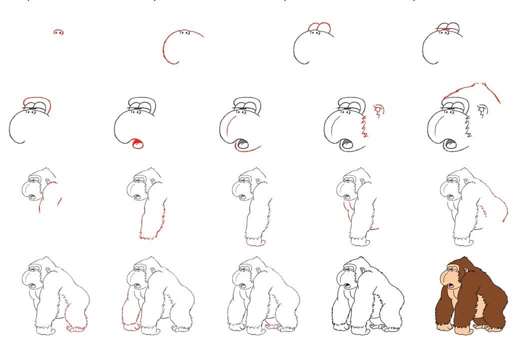Dibujos de Gorila simple