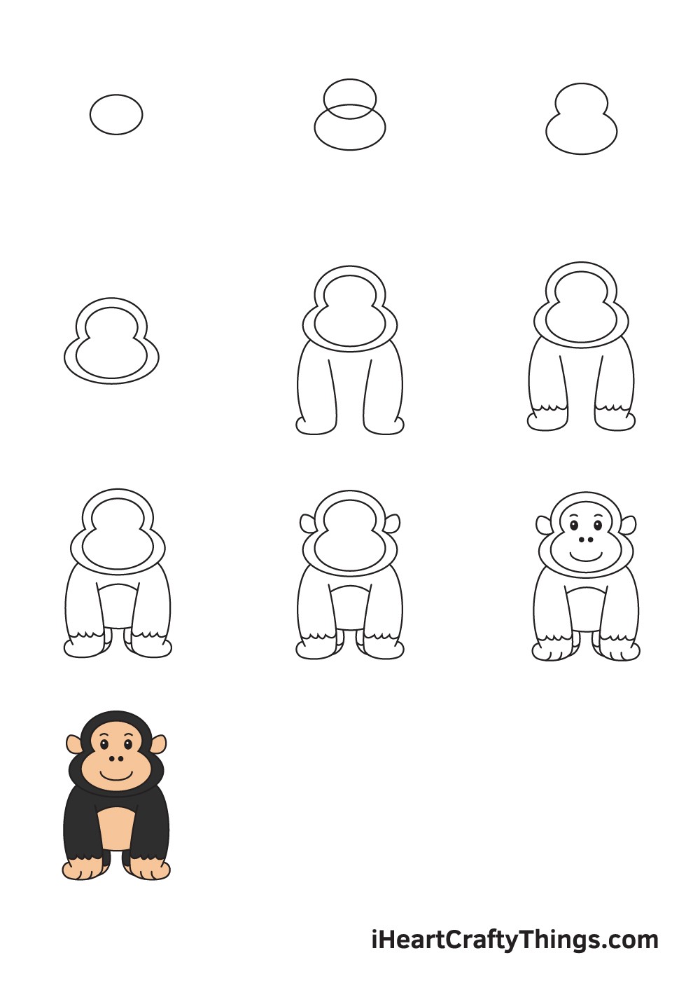 Dibujos de Gorila tierno