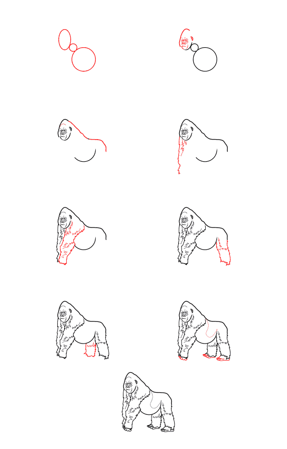 Dibujos de Gorila travieso