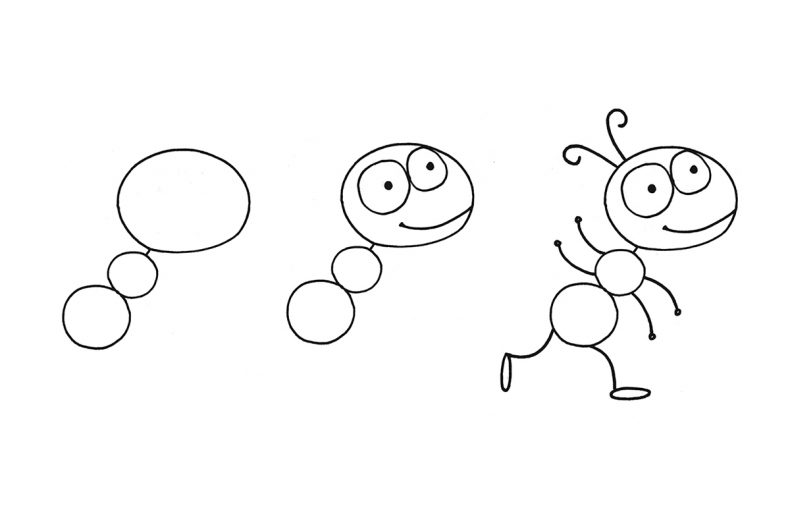 Dibujos de Hormiga cargando comida