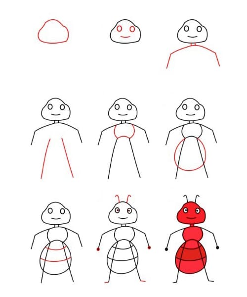 Dibujos de Hormiga divertida
