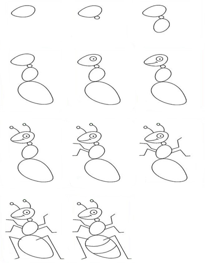 Dibujos de Hormiga en el jardín