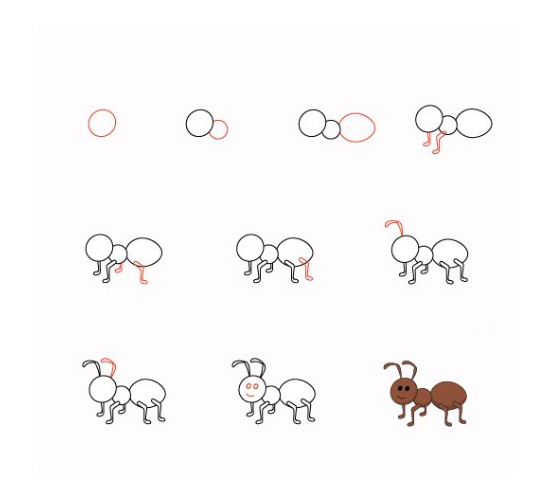 Dibujos de Hormiga juguetona