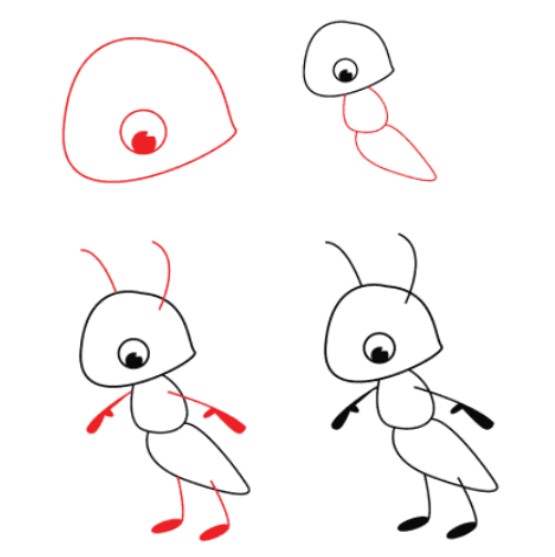 Dibujos de Hormiga realista sencilla