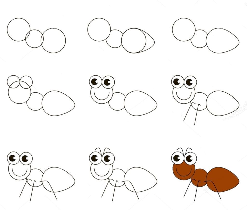 Dibujos de Hormiga sobre una rama
