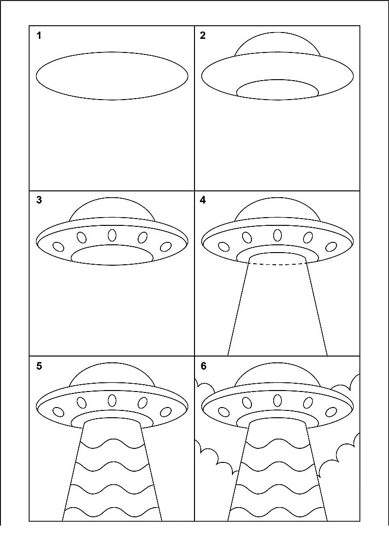 Dibujos de OVNI aterrizando