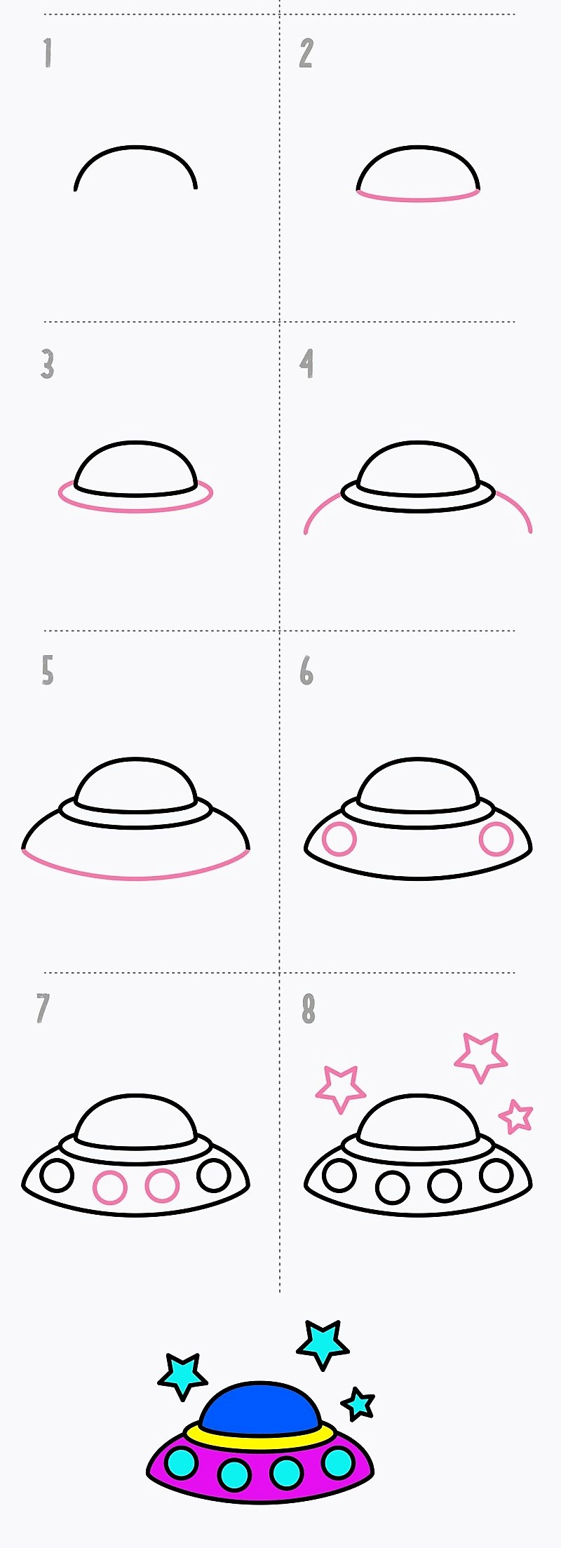 Dibujos de OVNI en el espacio