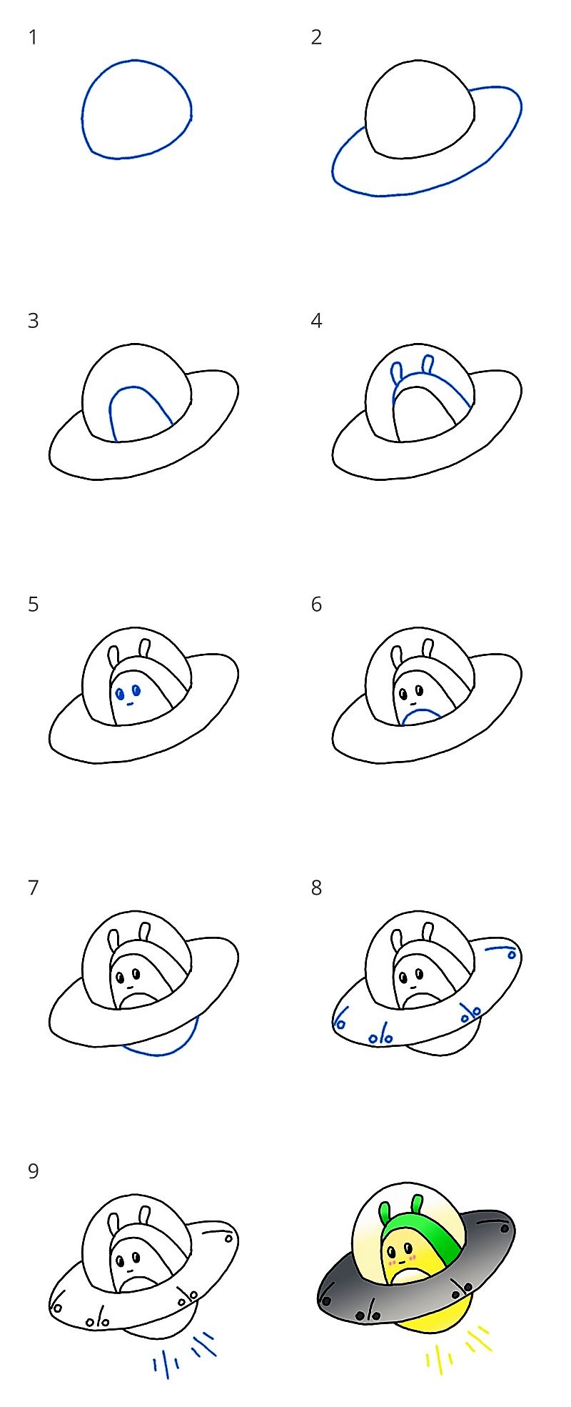 Dibujos de OVNI tierno