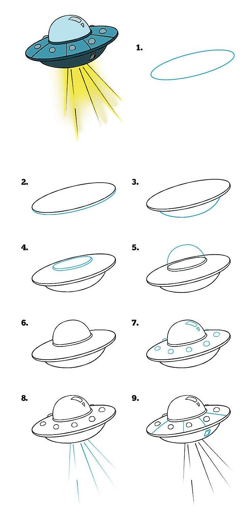 Dibujos de OVNI volando