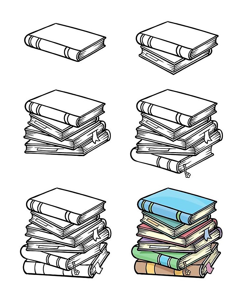 Dibujos de Pila de libros