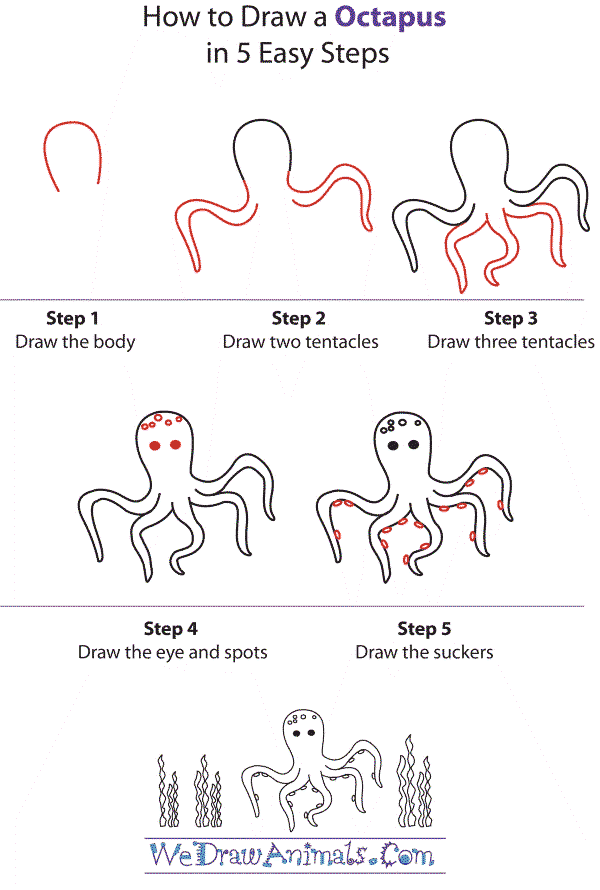 Dibujos de Pulpo en el océano