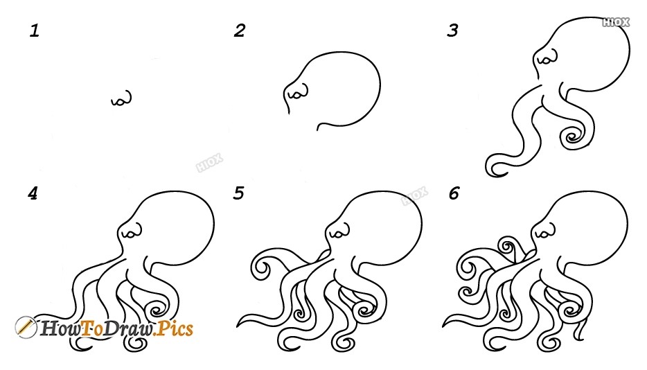 Dibujos de Pulpo sonriente