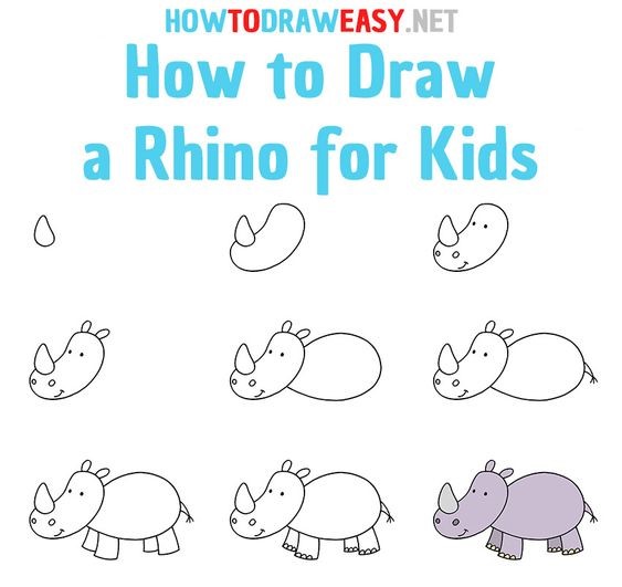 Dibujos de Rinoceronte adorable