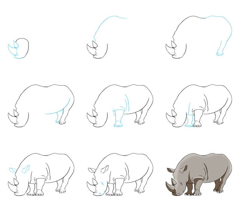 Dibujos de Rinoceronte africano