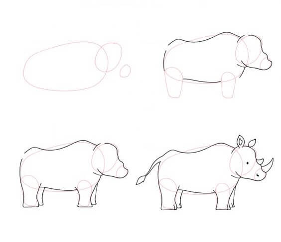 Dibujos de Rinoceronte amigable